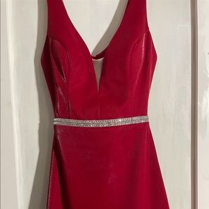 Red slit gown size 6